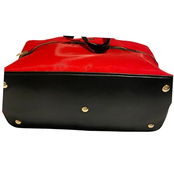 Rare The M Bag NYC Red Tote Zip Carryall Techwear Red Nylon Utility Travel Bag - Picture 11 of 16